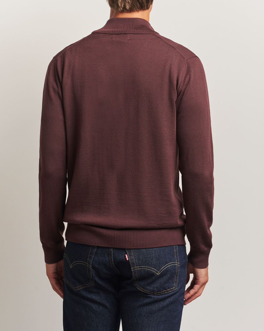 Men | Sweaters & Knitwear | J.Lindeberg | Kiyan Merino Half Zip Huckleberry