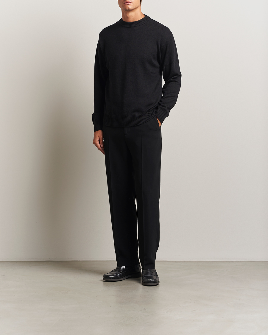 Men | Sweaters & Knitwear | J.Lindeberg | Kino Merino Crew Neck Black