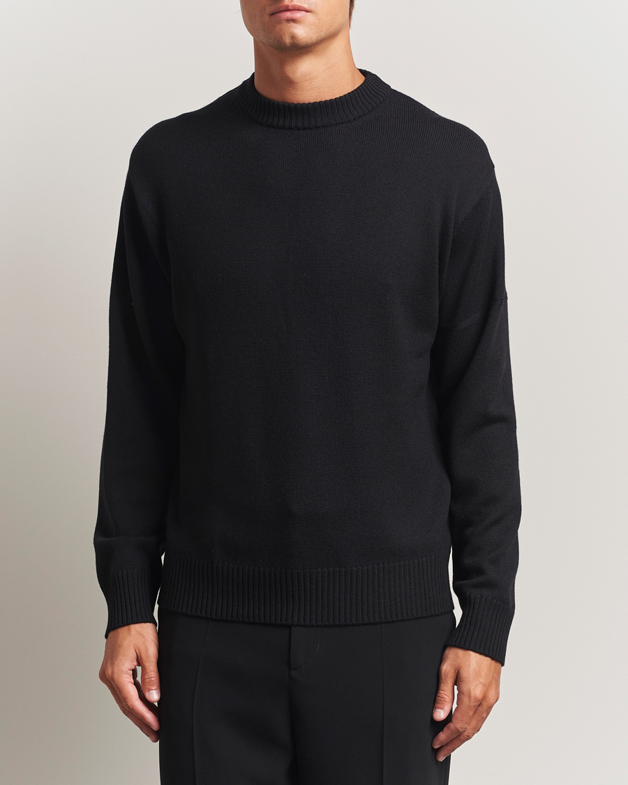 Men | Sweaters & Knitwear | J.Lindeberg | Kino Merino Crew Neck Black