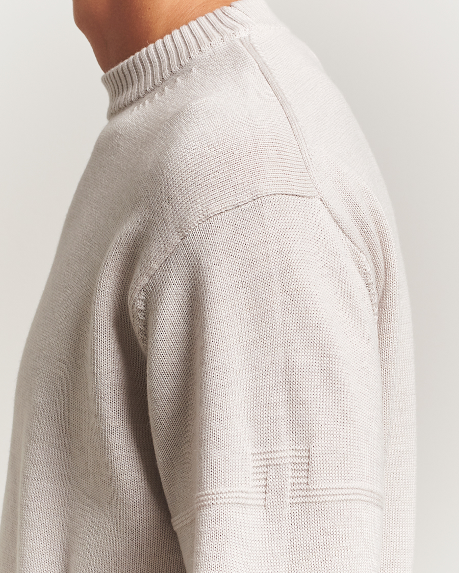 Men | Sweaters & Knitwear | J.Lindeberg | Kino Merino Crew Neck Moonbeam Melange