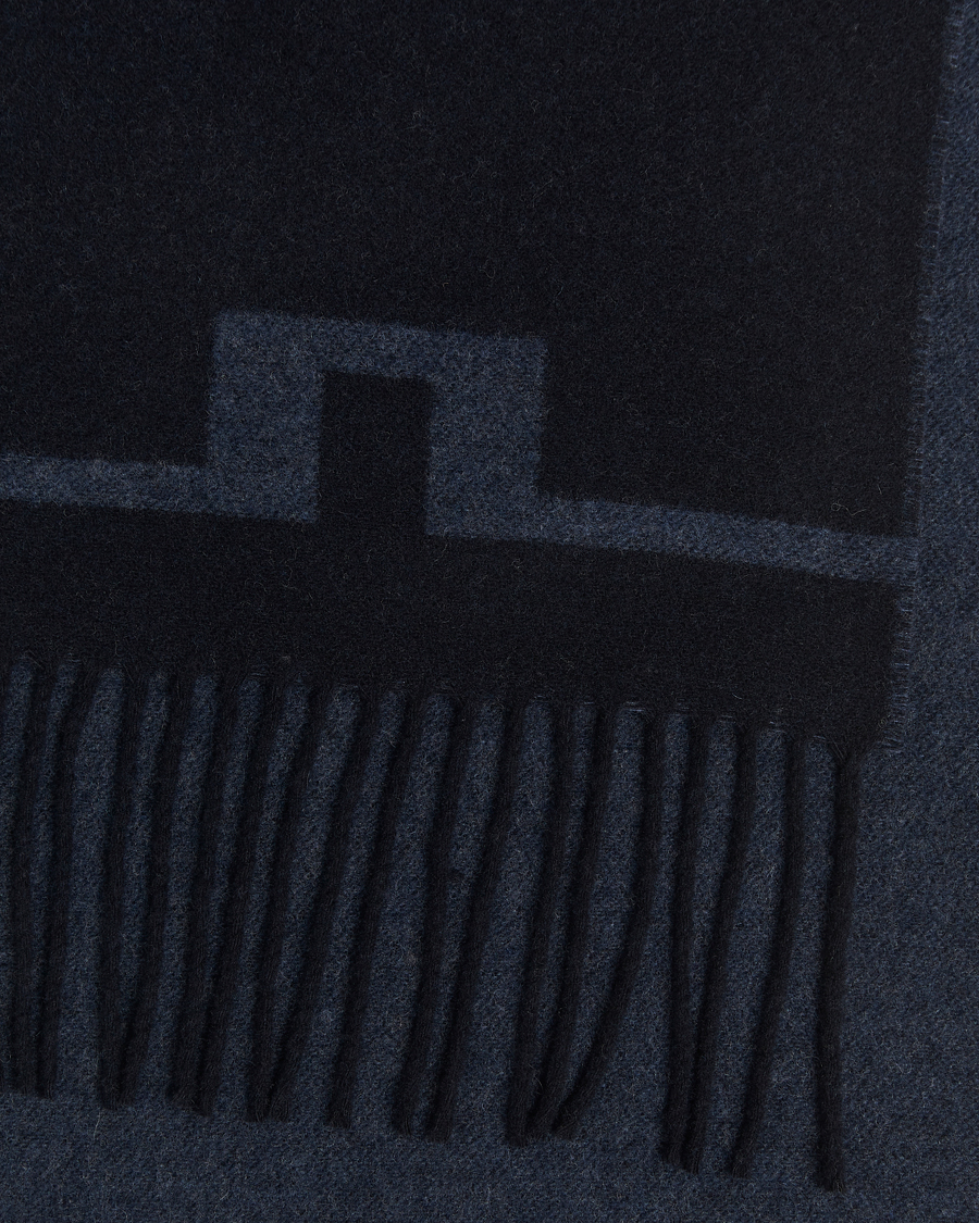 Men | Scarves | J.Lindeberg | Champ Wool Doublefaced Scarf Navy