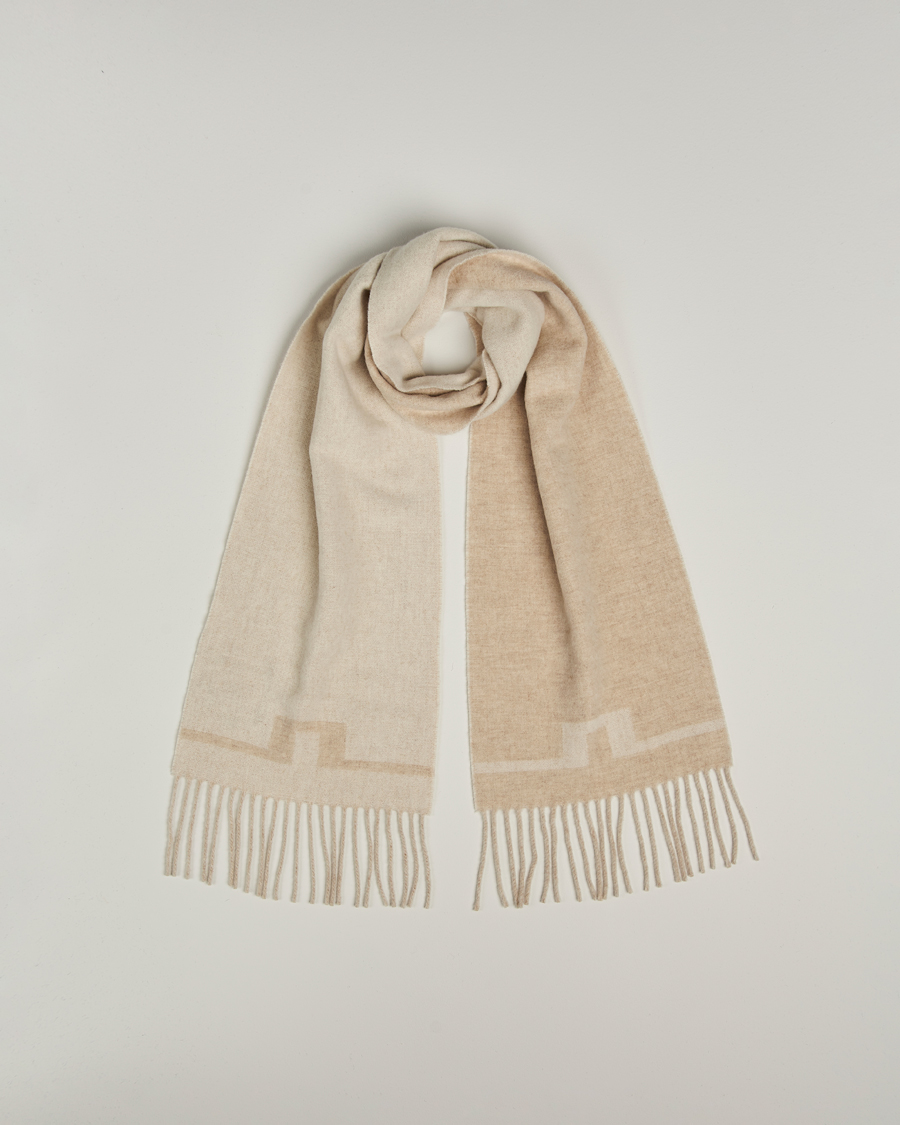 Men | Scarves | J.Lindeberg | Champ Wool Doublefaced Scarf Moonbeam