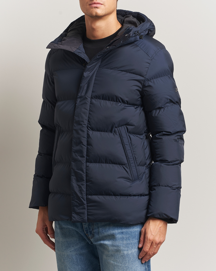 Men | Coats & Jackets | J.Lindeberg | Padded Hooded Jacket Navy