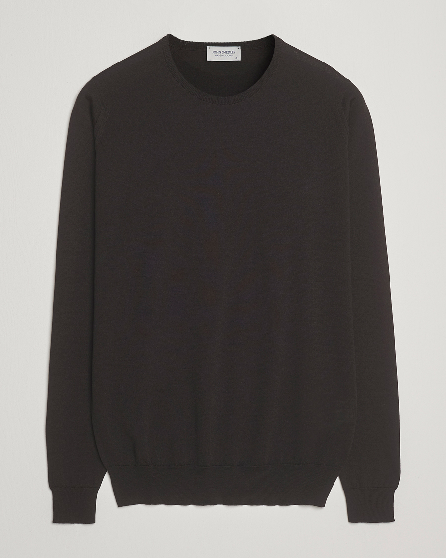 Men | Sweaters & Knitwear | John Smedley | Lundy Extra Fine Merino Crew Neck Faulkner Brown