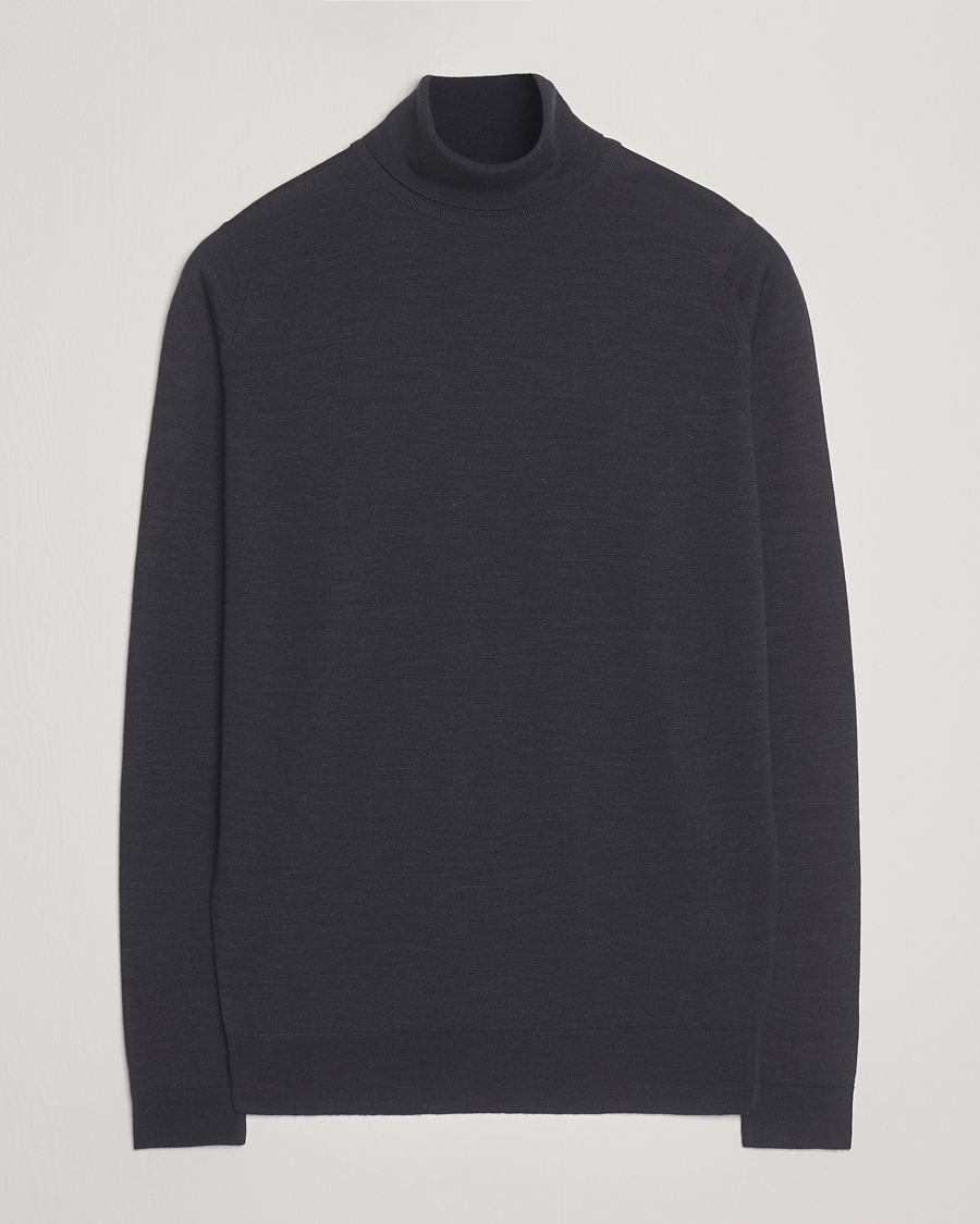Men | Sweaters & Knitwear | John Smedley | Cherwell Extra Fine Merino Rollneck Hepburn Smoke