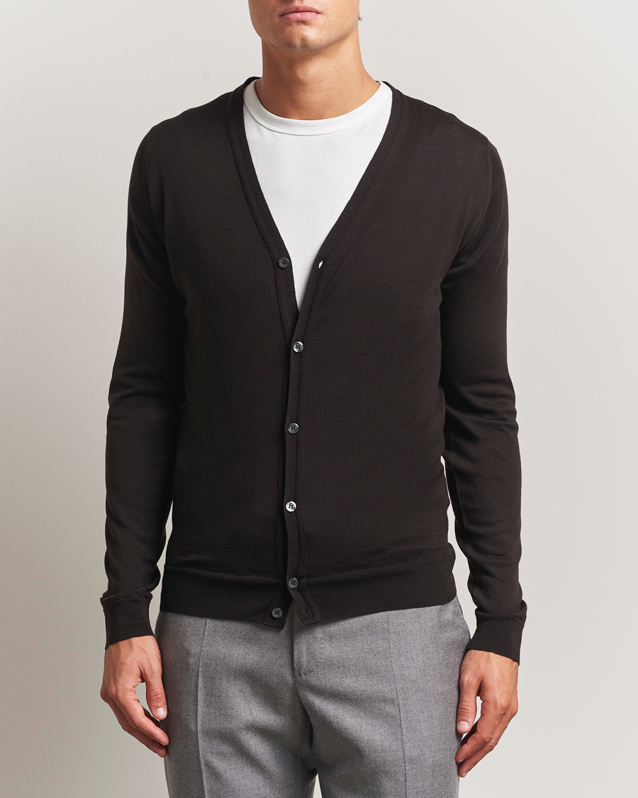 Men | Sweaters & Knitwear | John Smedley | Petworth Extra Fine Merino Cardigan Faulkner Brown