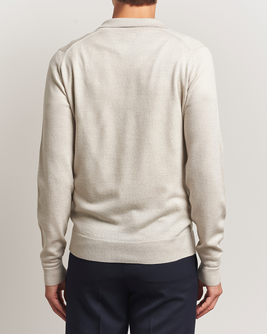 Men | Sweaters & Knitwear | John Smedley | Alston Extra Fine Merino Full Zip Grey Fleece