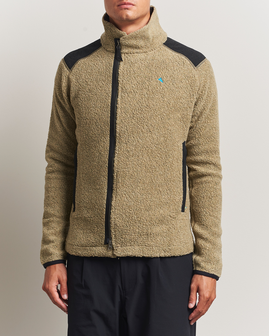 Men | Sweaters & Knitwear | Klättermusen | Skoll Wool Fleece Jacket Silver Green