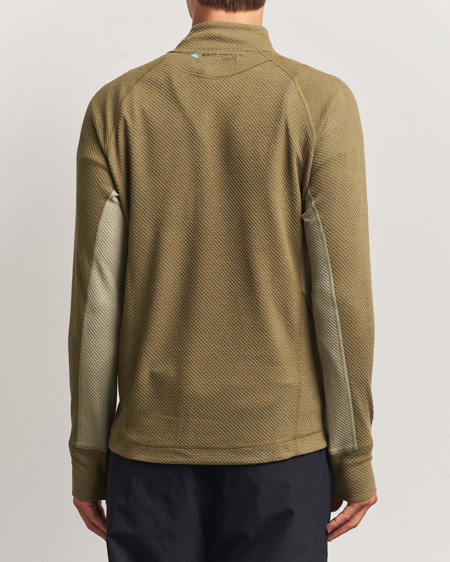 Men | Sweaters & Knitwear | Klättermusen | Huge Half Zip Sweater Silver Green Olive
