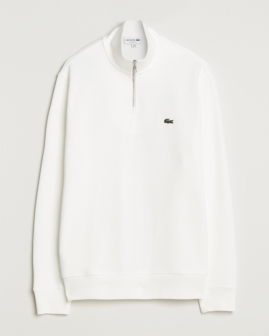 Men | Sweaters & Knitwear | Lacoste | Rib Interlock Half Zip Flour