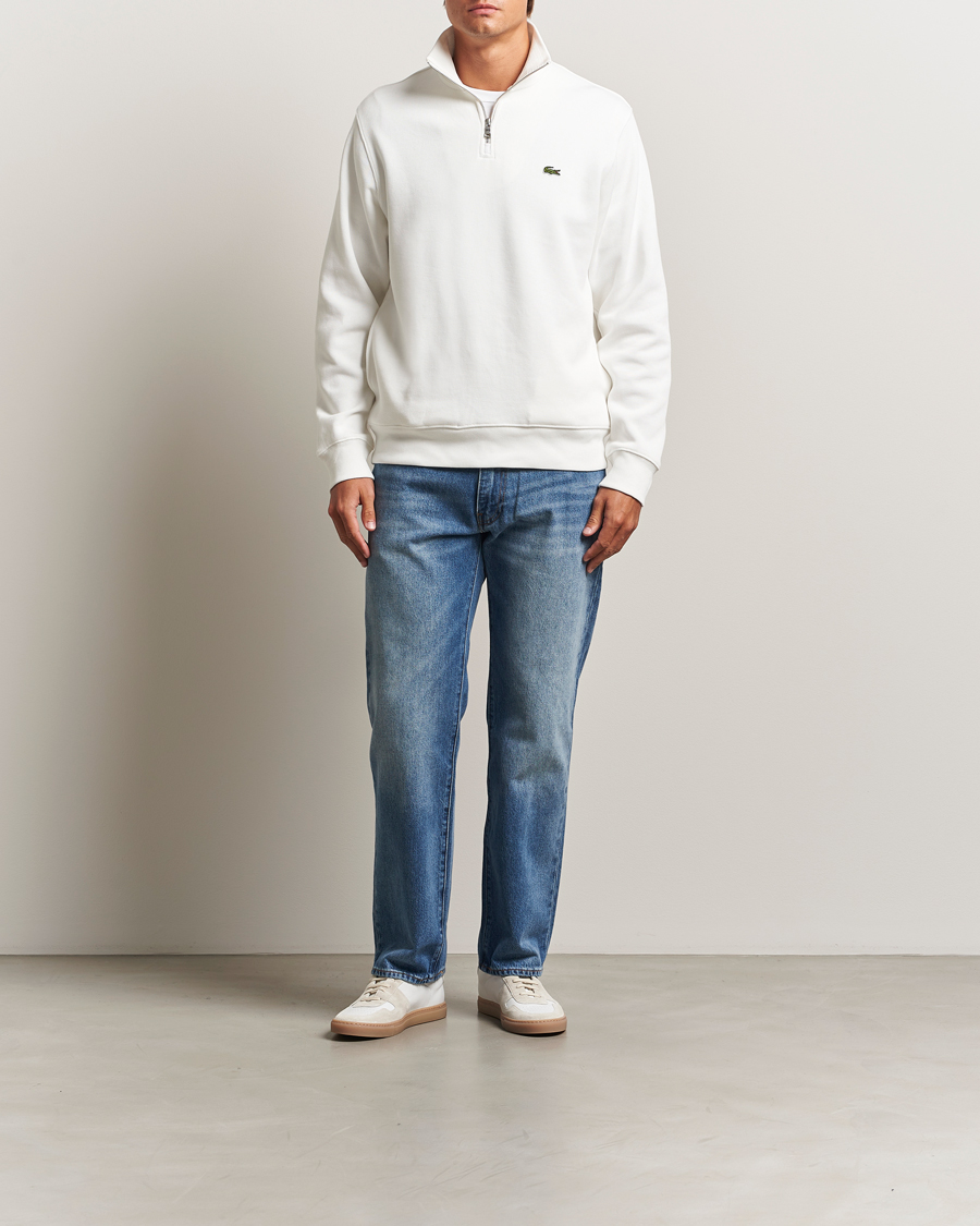 Men | Sweaters & Knitwear | Lacoste | Rib Interlock Half Zip Flour