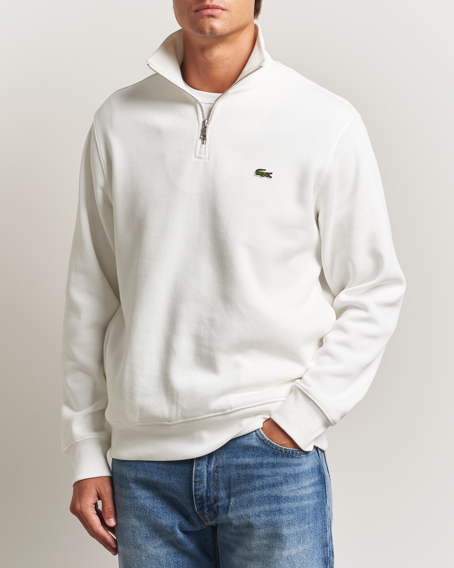 Men | Sweaters & Knitwear | Lacoste | Rib Interlock Half Zip Flour