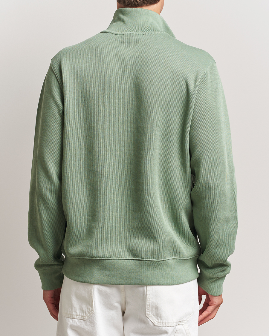 Men | Sweaters & Knitwear | Lacoste | Rib Interlock Half Zip Thyme Green