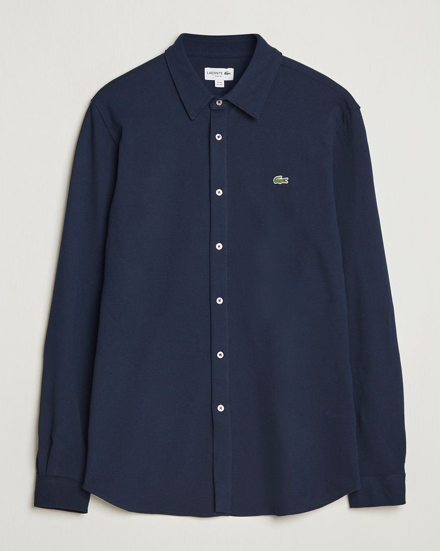 Men | Shirts | Lacoste | Slim Fit Cotton Piqué Shirt Navy