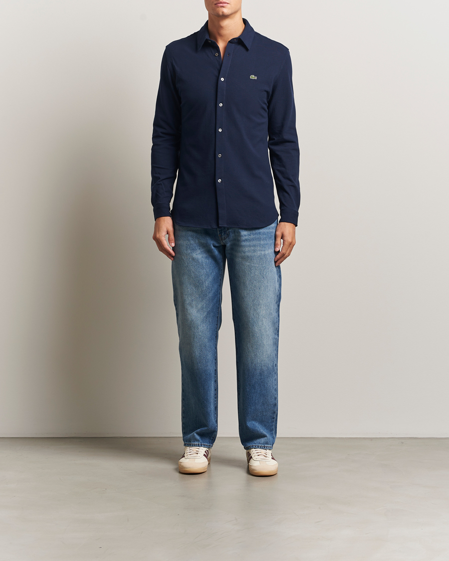 Men | Shirts | Lacoste | Slim Fit Cotton Piqué Shirt Navy