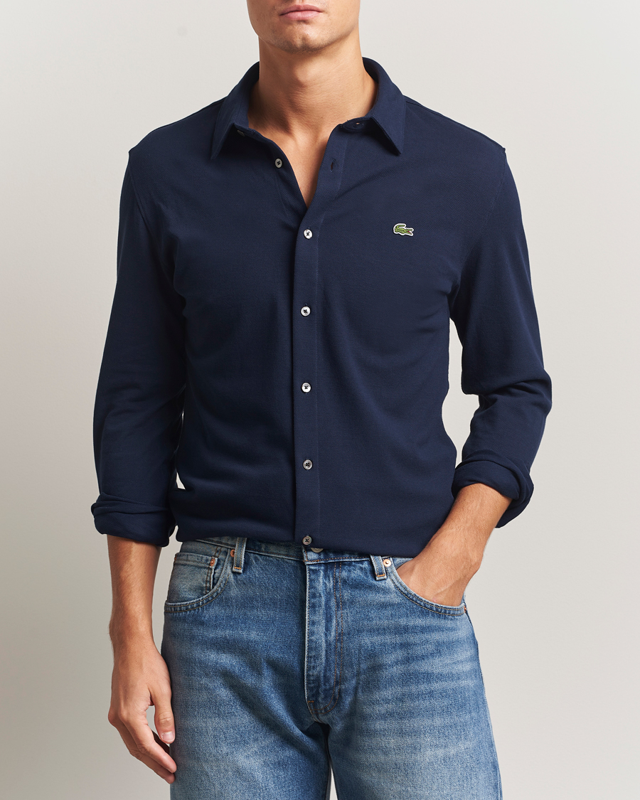Men | Shirts | Lacoste | Slim Fit Cotton Piqué Shirt Navy