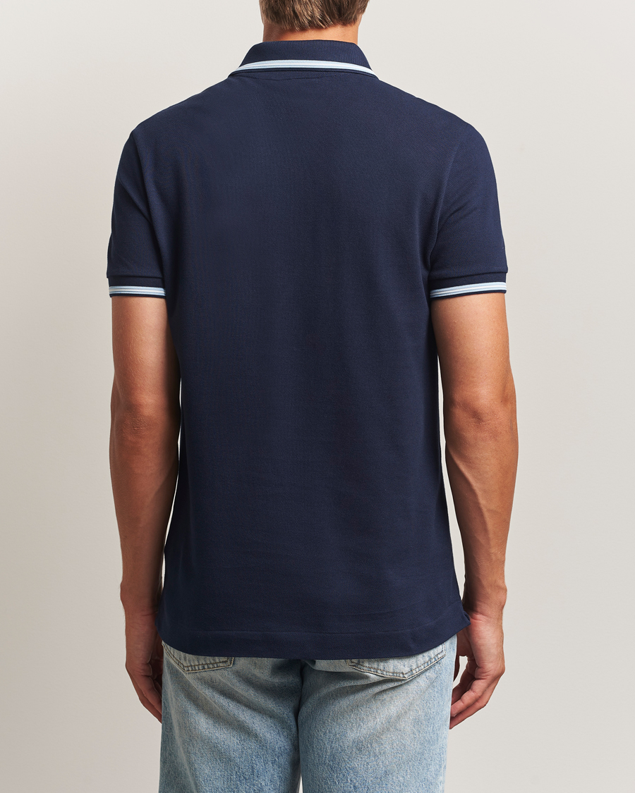 Men | Polo Shirts | Lacoste | Original Stripe Collar Polo Piké Navy Blue