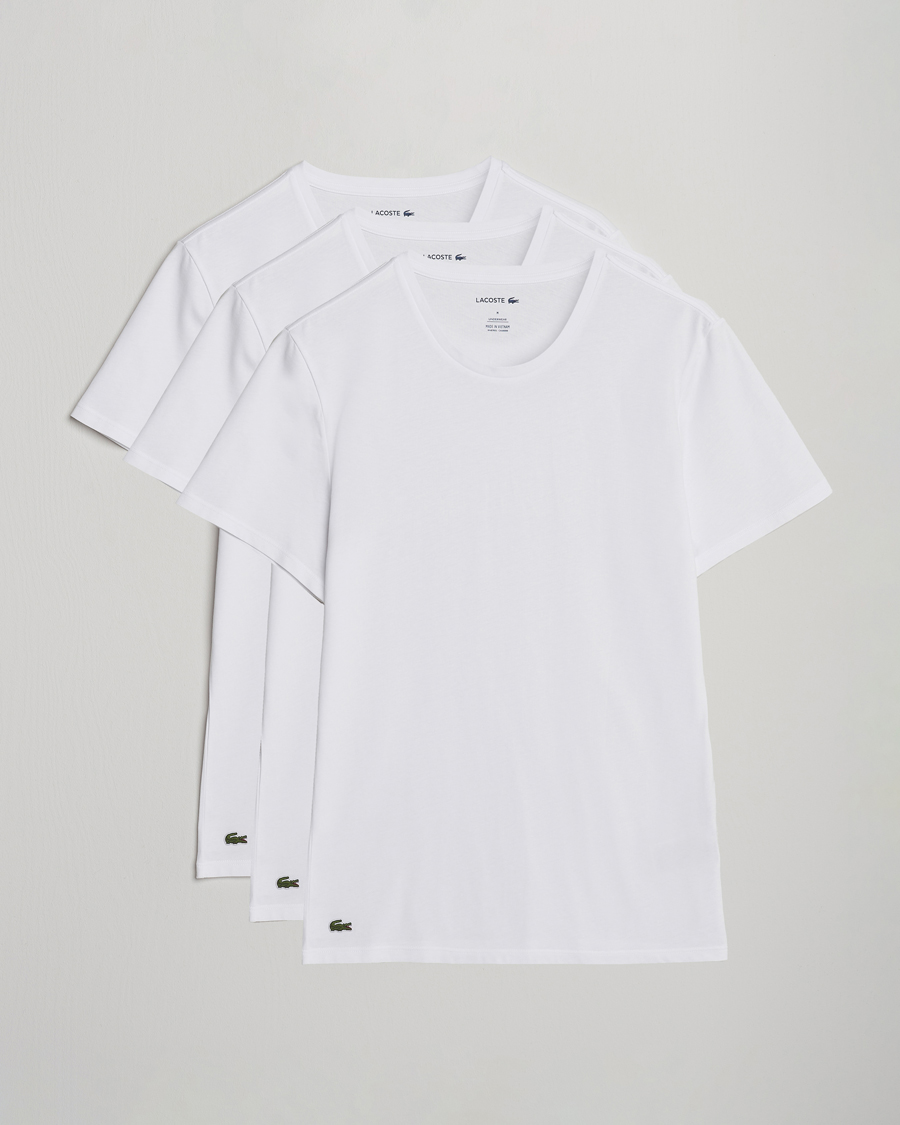 Men | T-Shirts | Lacoste | 3-Pack Crew Neck T-Shirt White