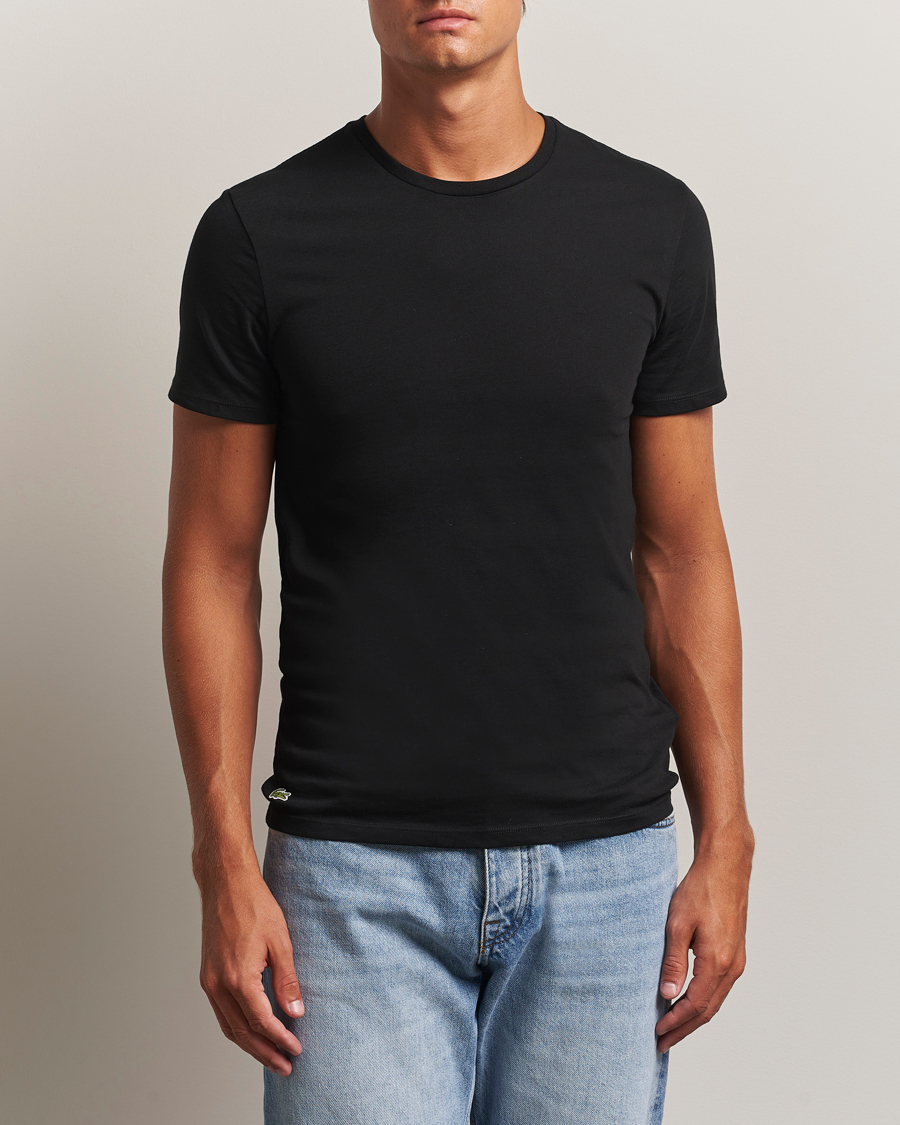 Men | T-Shirts | Lacoste | 3-Pack Crew Neck T-Shirt Black