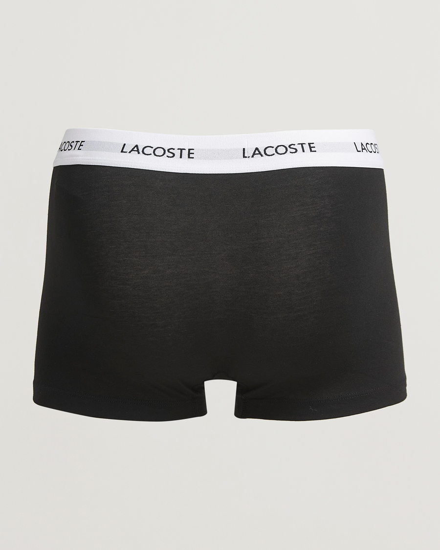 Men | Underwear & Socks | Lacoste | 3-Pack Stretch Cotton Trunks Black
