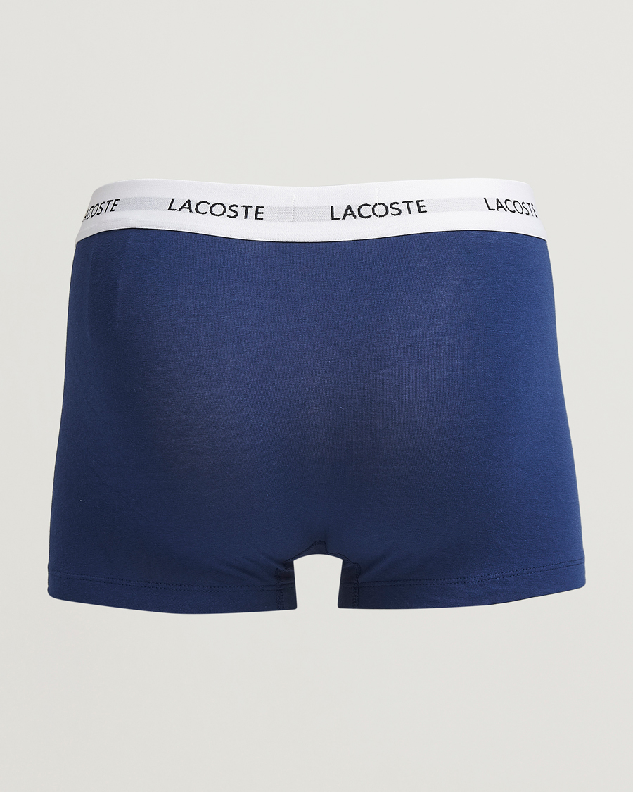Men | Underwear & Socks | Lacoste | 3-Pack Stretch Cotton Trunks Blue
