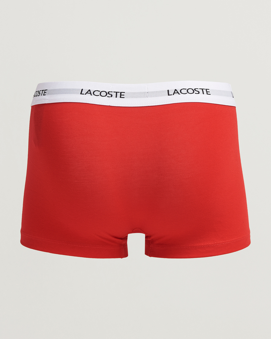 Men | Underwear & Socks | Lacoste | 3-Pack Stretch Cotton Trunks Navy/White/Red
