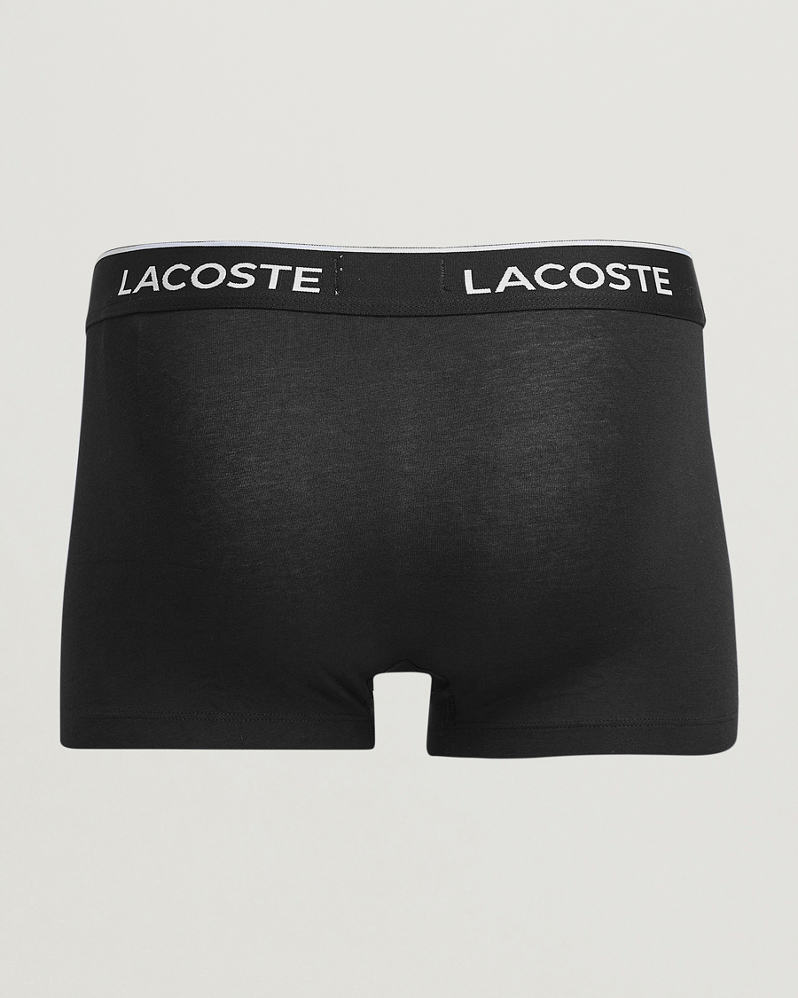 Men | Underwear & Socks | Lacoste | 3-Pack Stretch Cotton Trunks Black