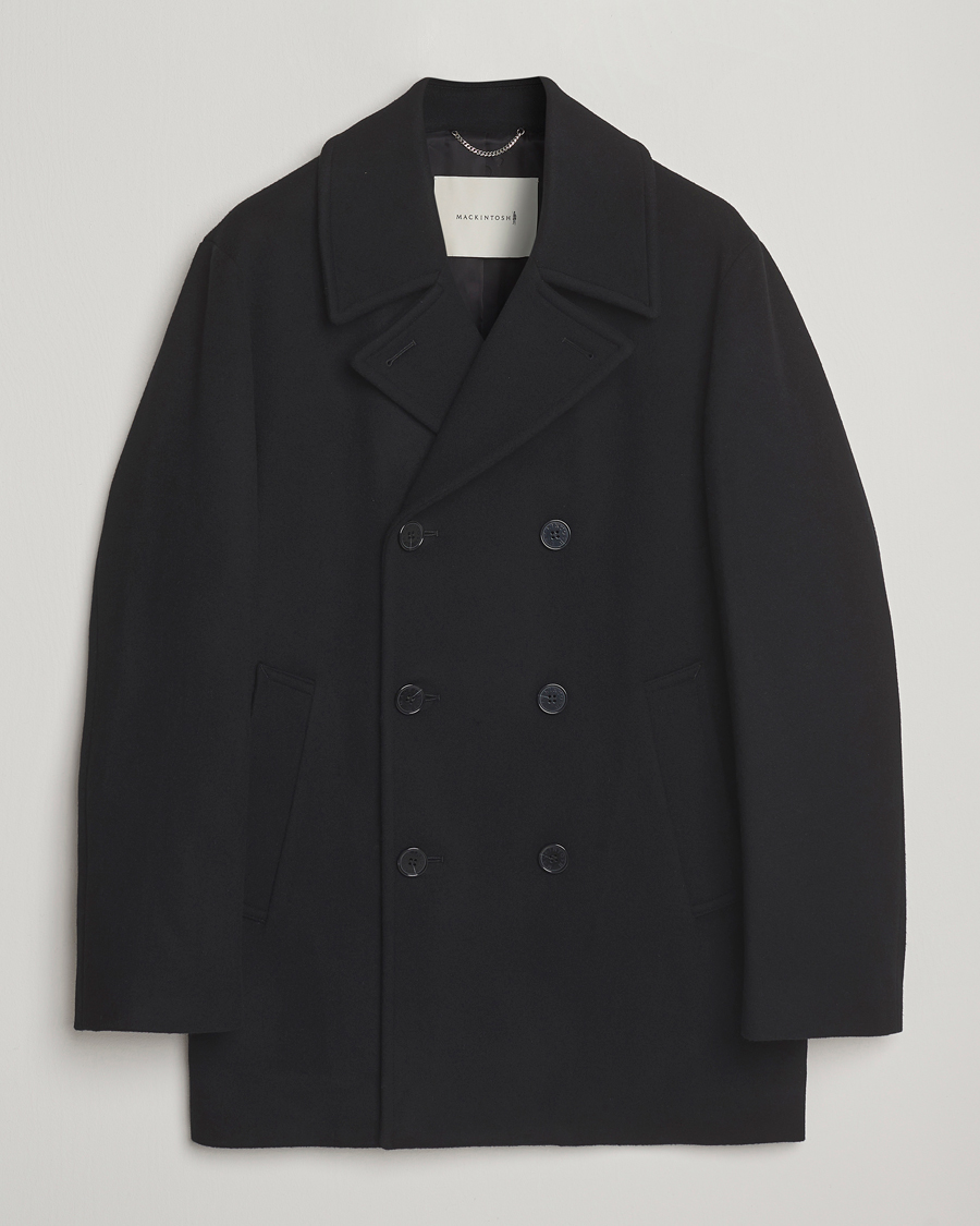 Men | Coats & Jackets | Mackintosh | Dalton Wool/Cashmere Peacoat Black
