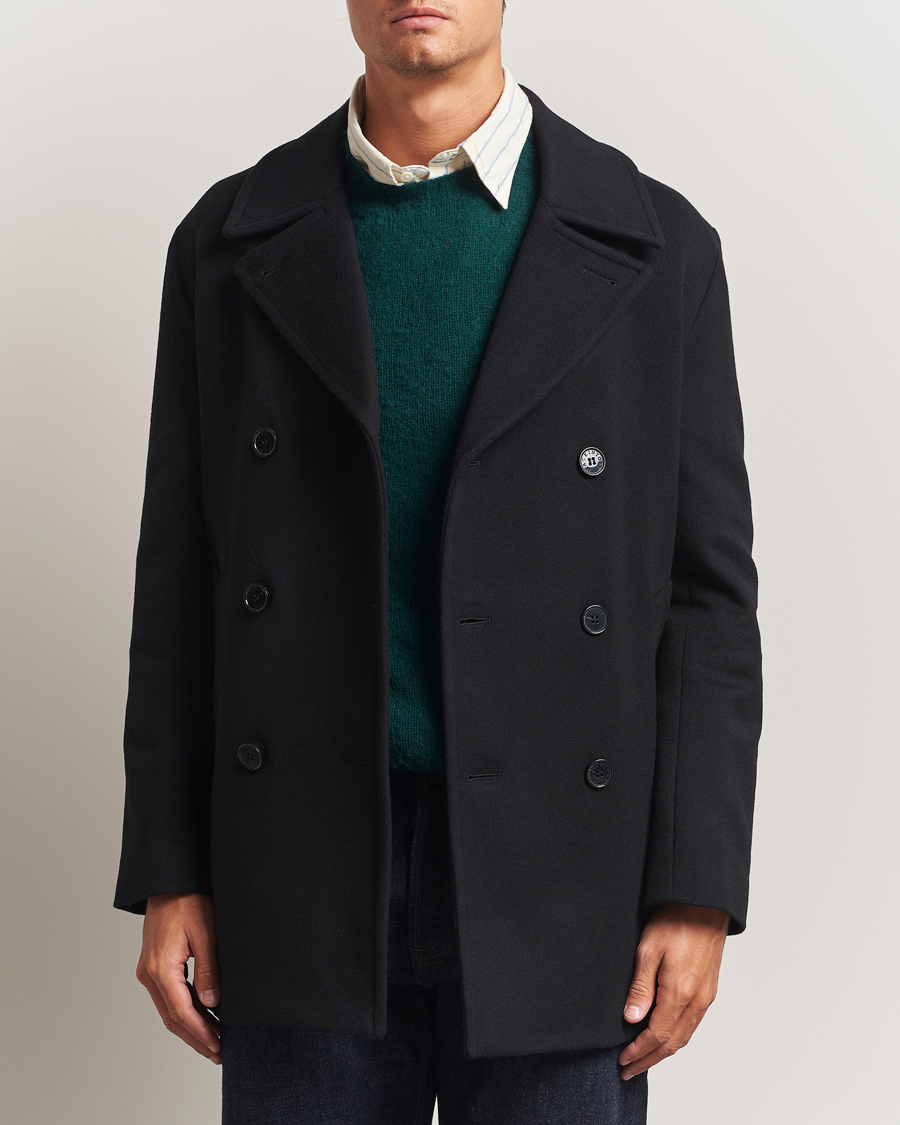 Men | Coats & Jackets | Mackintosh | Dalton Wool/Cashmere Peacoat Black