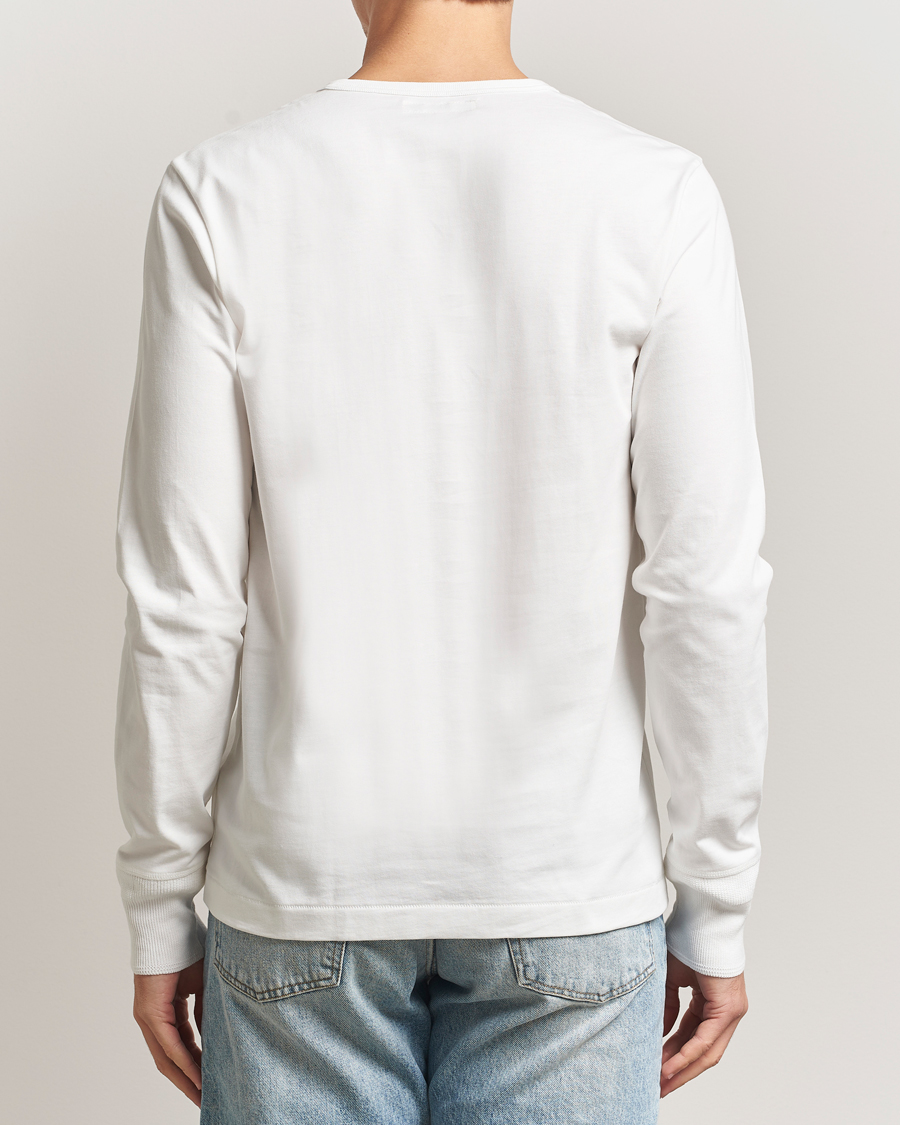 Men | T-Shirts | Merz b. Schwanen | Classic Fit Sturdy Organic Cotton Henley White