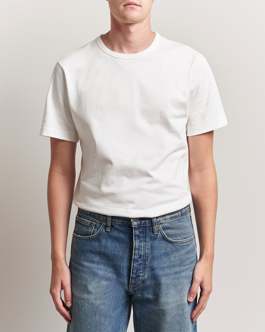 Men | T-Shirts | Merz b. Schwanen | Classic Fit Sturdy Loopwheeled T-Shirt White