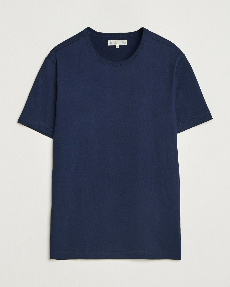 Men | T-Shirts | Merz b. Schwanen | Classic Fit Sturdy T-Shirt Ink Blue