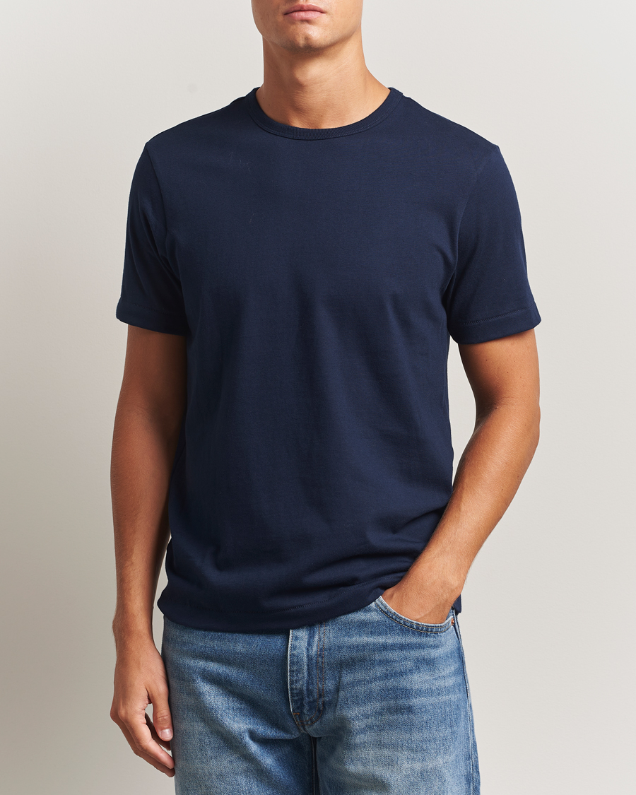 Men | T-Shirts | Merz b. Schwanen | Classic Fit Sturdy T-Shirt Ink Blue