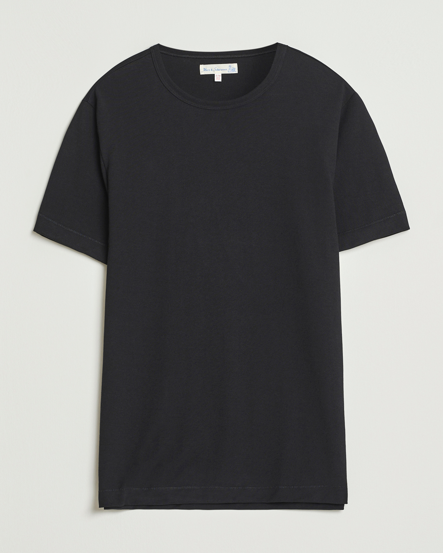 Men | T-Shirts | Merz b. Schwanen | Classic Fit Sturdy Loopwheeled T-Shirt Black