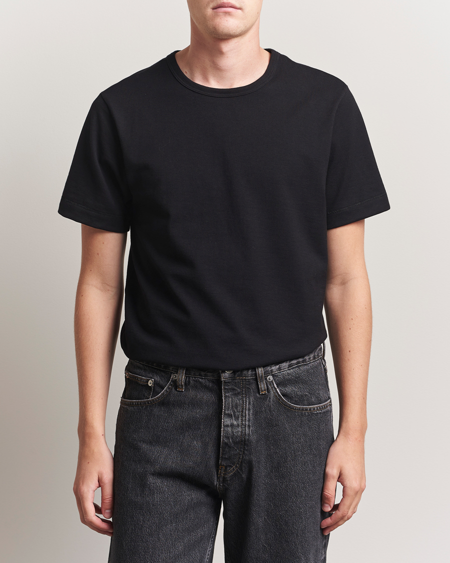 Men | T-Shirts | Merz b. Schwanen | Classic Fit Sturdy Loopwheeled T-Shirt Black