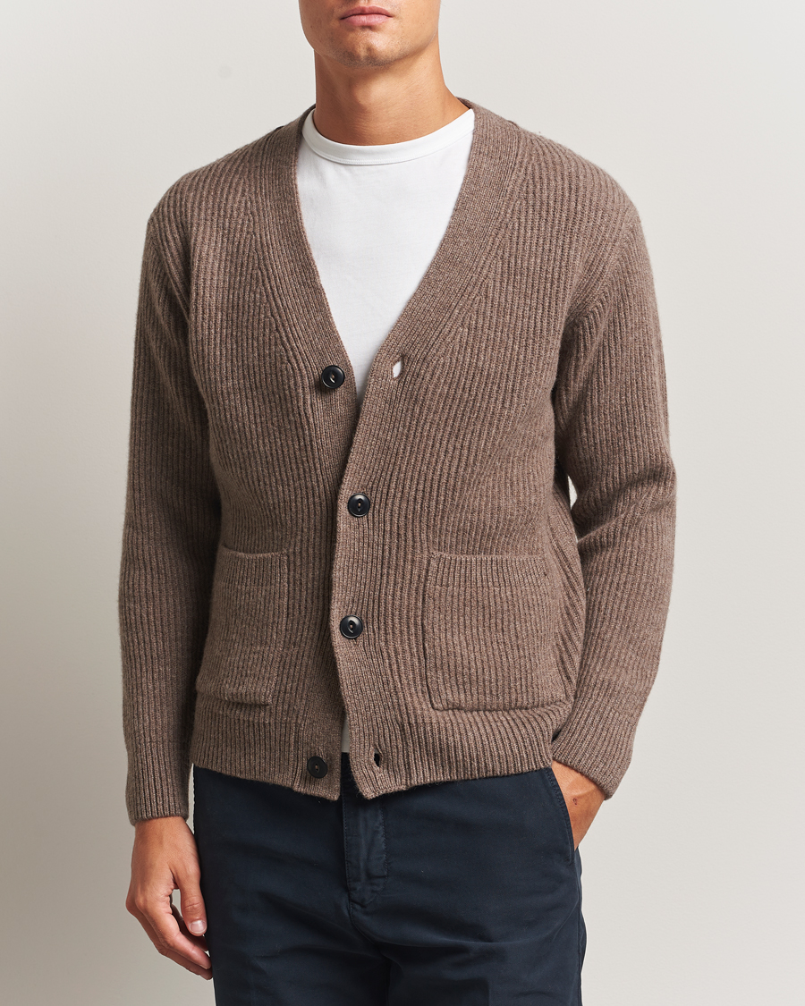 Men | Sweaters & Knitwear | Merz b. Schwanen | Merino/Cashmere Knitted Cardigan Grain