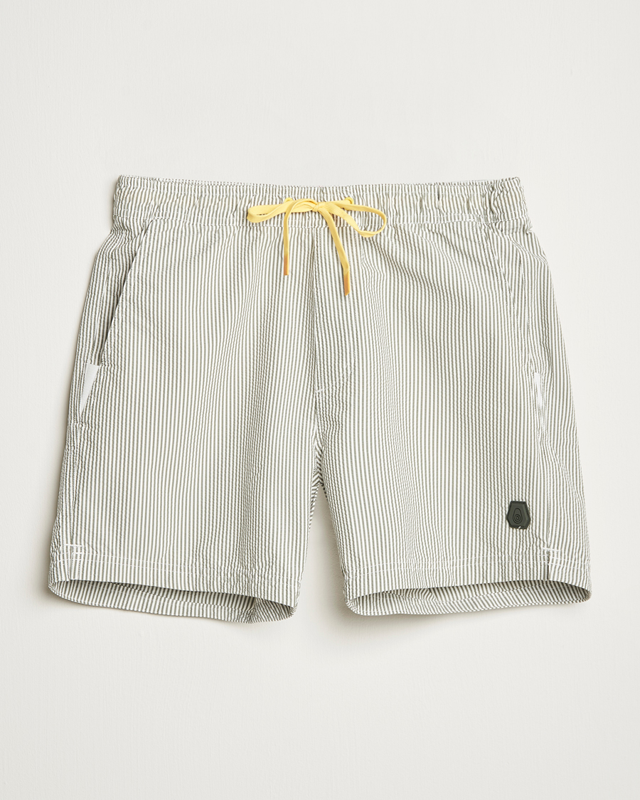 Men | Swimwear | Sail Racing | Tornado Striped Swimshorts Green/White