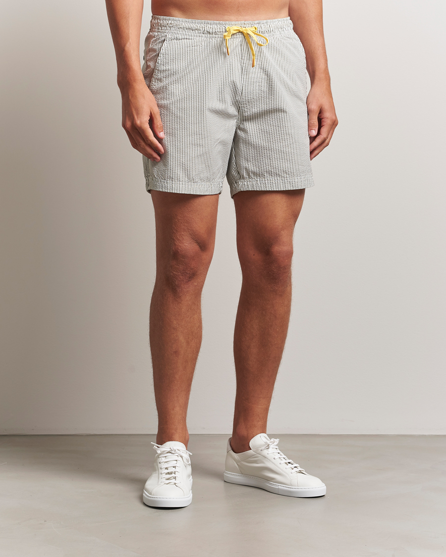 Men | Swimwear | Sail Racing | Tornado Striped Swimshorts Green/White