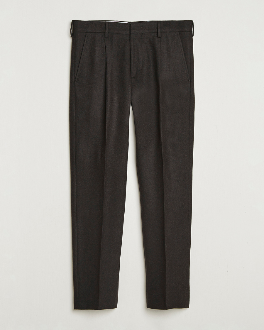 Men | Trousers | NN07 | Bill Wool Pleated Trousers Brown