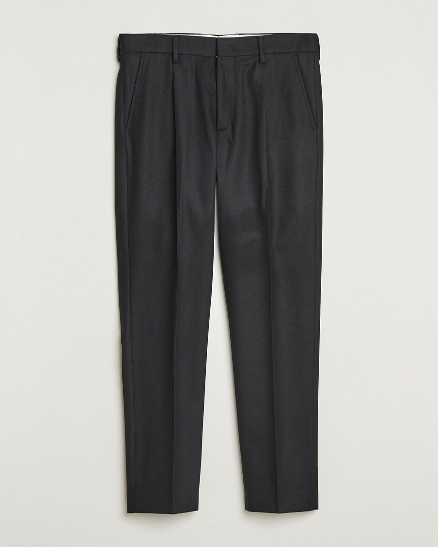 Men | Trousers | NN07 | Bill Wool Pleated Trousers Black