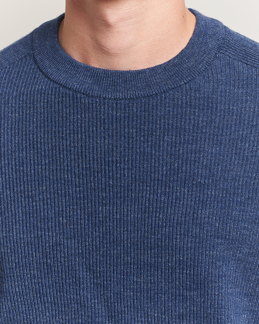 Men | Sweaters & Knitwear | NN07 | Kevin Cotton Knitted Sweater Denim Blue