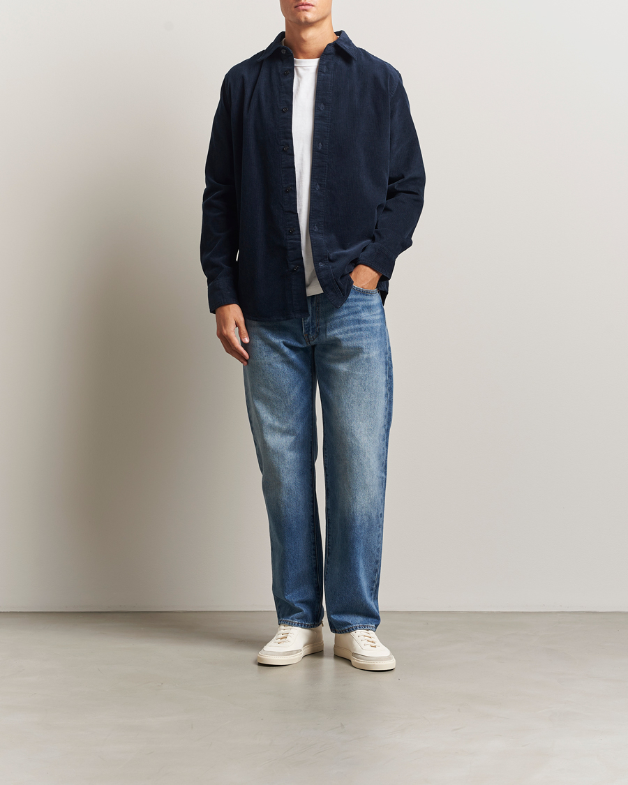 Men | Shirts | NN07 | Colby Corduroy Overshirt Navy Blue