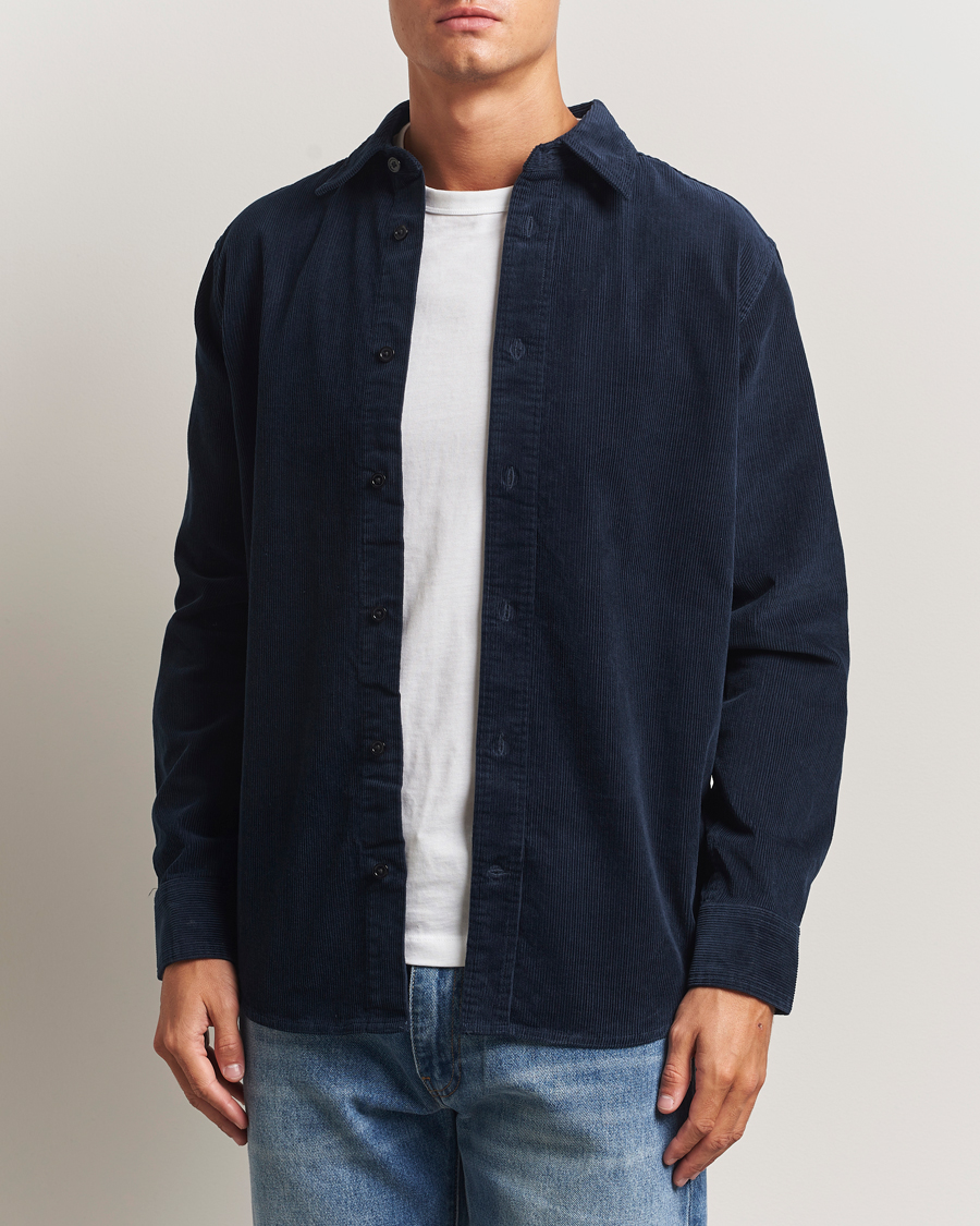 Men | Shirts | NN07 | Colby Corduroy Overshirt Navy Blue