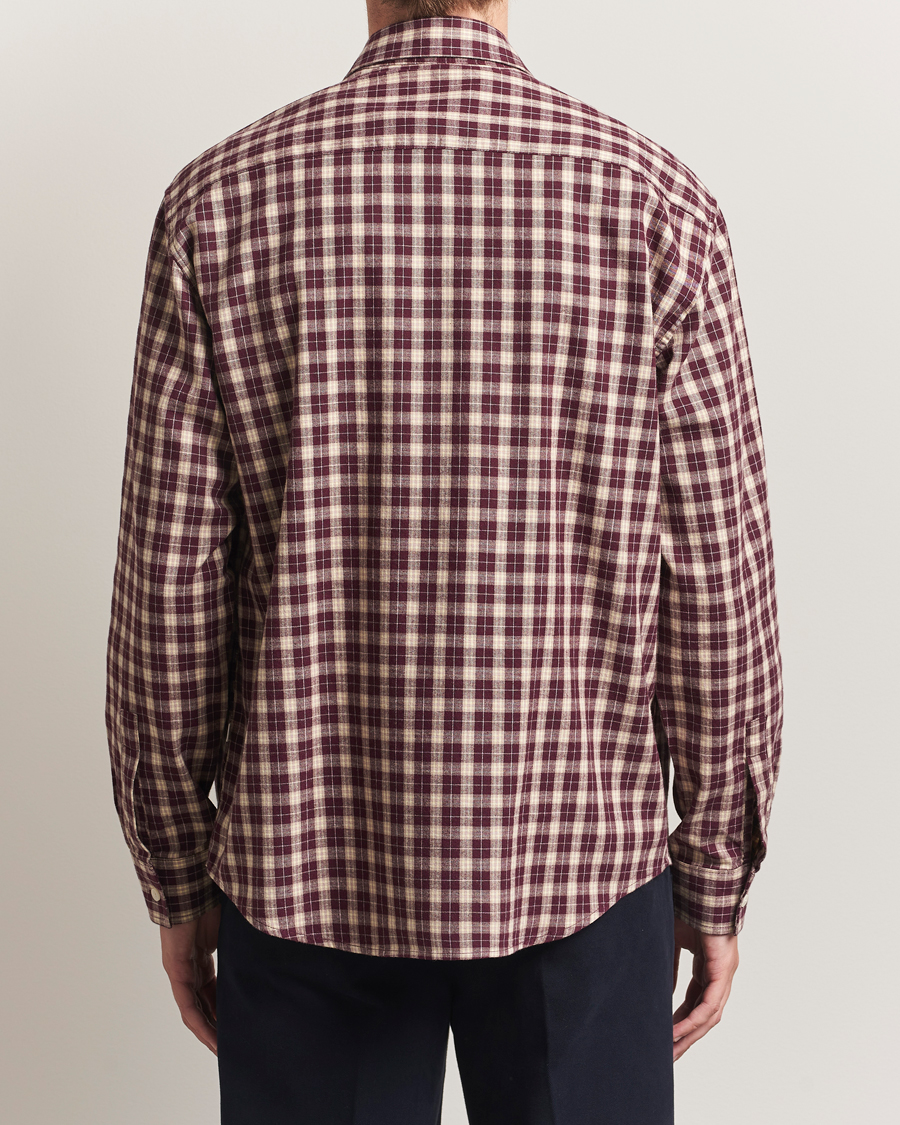 Men | Shirts | NN07 | Deon Flannel Checked Shirt Wine Red