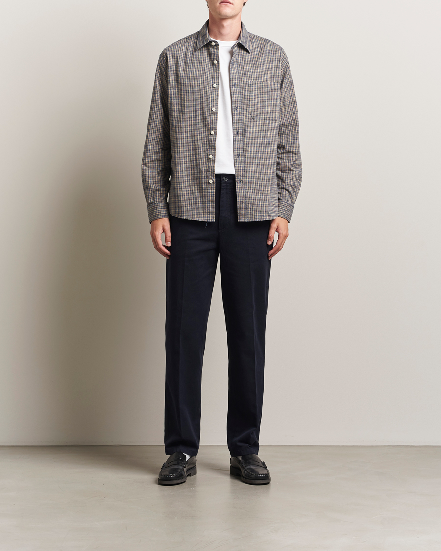 Men | Shirts | NN07 | Deon Flannel Checked Shirt Indigo
