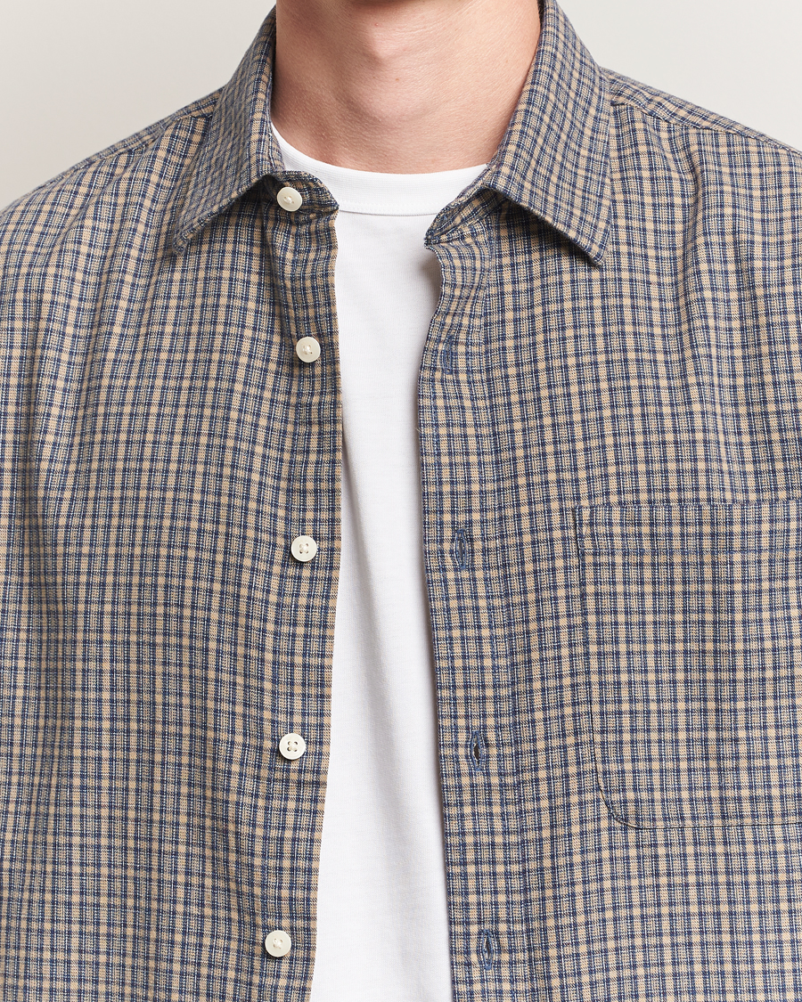 Men | Shirts | NN07 | Deon Flannel Checked Shirt Indigo
