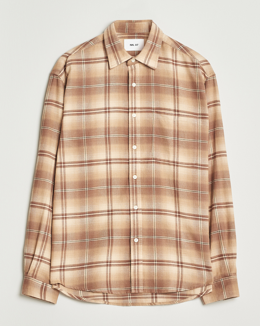 Men | Shirts | NN07 | Deon Flannel Checked Shirt Camel