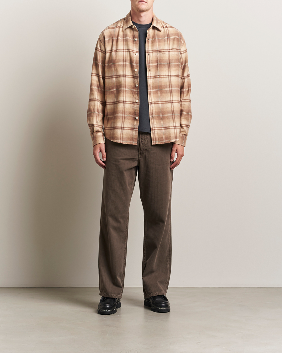 Men | Shirts | NN07 | Deon Flannel Checked Shirt Camel