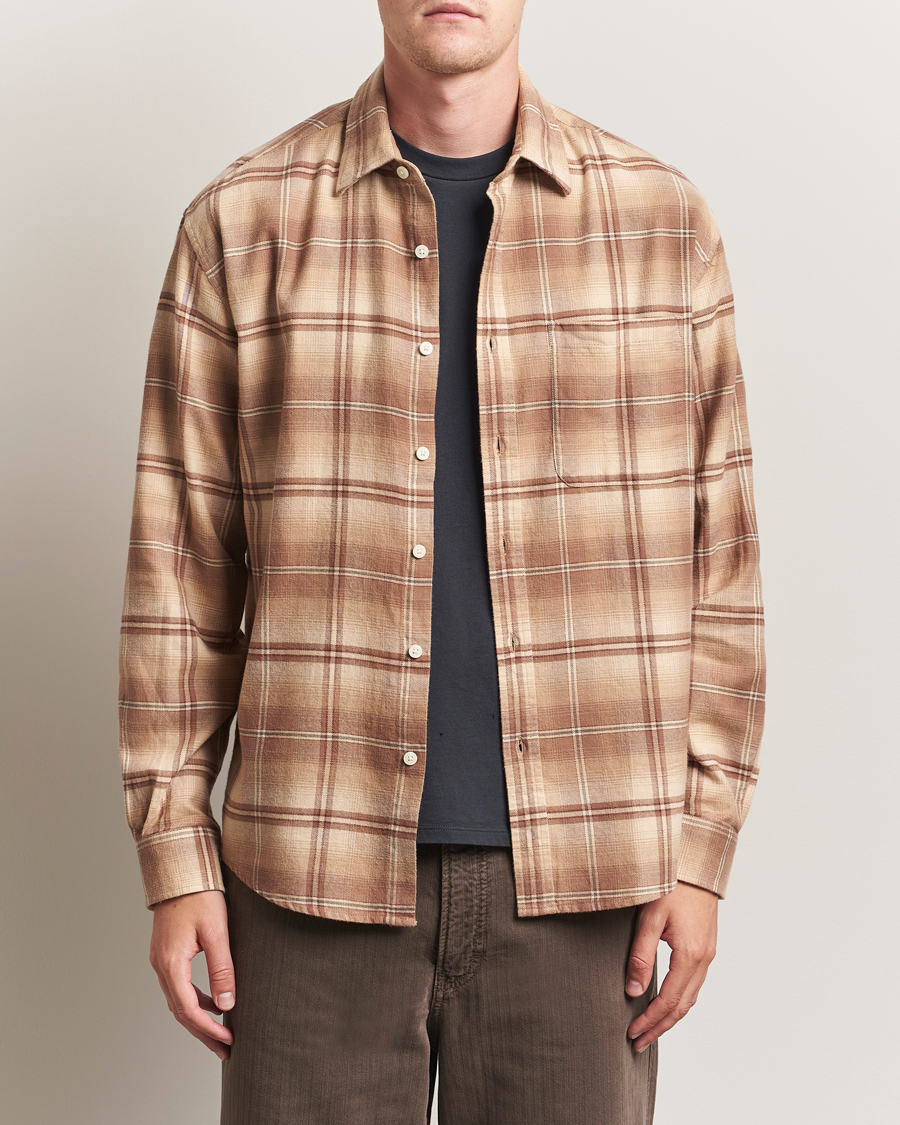 Men | Shirts | NN07 | Deon Flannel Checked Shirt Camel