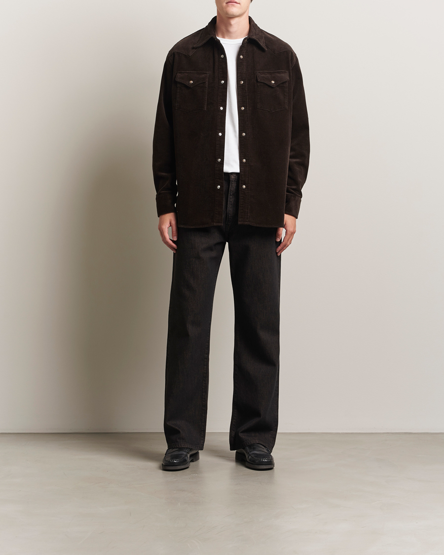 Men | Shirts | NN07 | Ricky Corduroy Overshirt Demitasse Brown